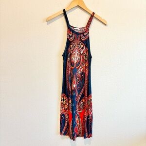 Lascana Womens Paisley Swing Dress Colorful Swim Cover Beach Stretch Flowy 4